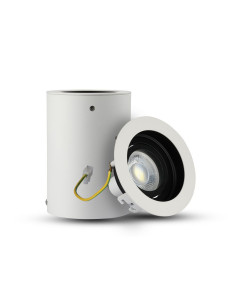 V-TAC GU10 Корпус Луна Външен Монтаж Кръг Бял - 3627 - Цена | LEDs4economy