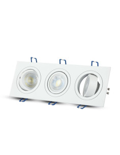 V-TAC 3*GU10 Корпус Луна Квадрат Бяла - 3609 - Цена | LEDs4economy