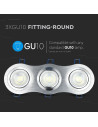 V-TAC 3*GU10 Корпус Луна Кръг Алуминий - 3604 - 2