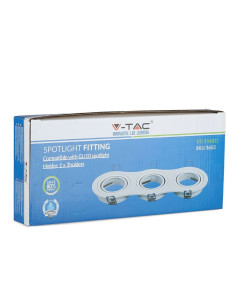 V-TAC 3*GU10 Корпус Луна Кръг Бяла - 3603 - Цена | LEDs4economy 2