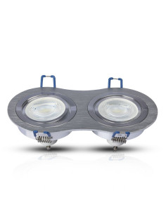 V-TAC 2*GU10 Корпус Луна Кръг Алуминий - 3602 - Цена | LEDs4economy