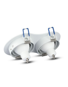 V-TAC 2*GU10 Корпус Луна Кръг Бяла - 3601 - Цена | LEDs4economy