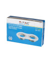 V-TAC 2*GU10 Корпус Луна Кръг Бяла - 3601 - 6