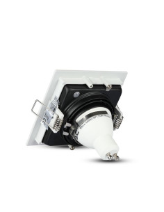 V-TAC GU10 Корпус Луна Квадрат Бяла - 3597 - Цена | LEDs4economy