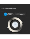 V-TAC GU10 Корпус Луна Кръг Сатен Никел - 3596 - 8