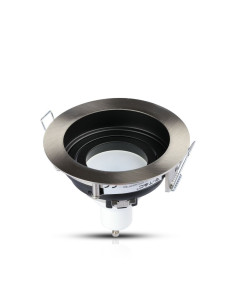 V-TAC GU10 Корпус Луна Кръг Сатен Никел - 3596 - Цена | LEDs4economy
