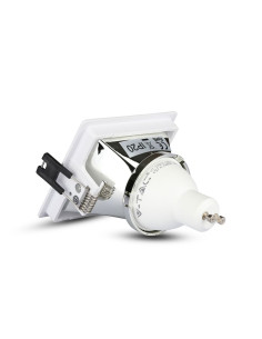 V-TAC GU10 Отливка Квадрат Бяло+Хром - 3168 - Цена | LEDs4economy