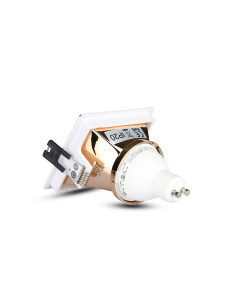 V-TAC GU10 Отливка Квадрат Бяло+Розово Златоно - 3167 - Цена | LEDs4economy