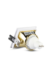 V-TAC GU10 Отливка Квадрат Бяло+Златно - 3166 - Цена | LEDs4economy