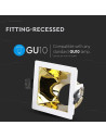 V-TAC GU10 Отливка Квадрат Бяло+Златно - 3166 - 8