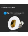V-TAC GU10 Отливка Кръг Бяло+Златно - 3162 - 10