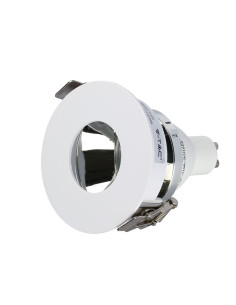 V-TAC GU10 Отливка Кръг Бяло+Хром - 3160 - Цена | LEDs4economy