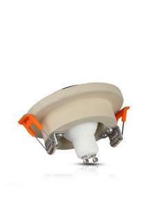 V-TAC GU10 Гипсова Отливка Мръсно Бяла Кръг Розово Златен Ринг - 3125 - Цена | LEDs4economy