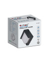 V-TAC 6W LED Стенна Лампа 3000К Черна Квадрат Полу Периферия - 218610 - 6