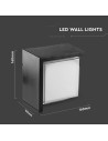 V-TAC 12W LED Стенна Лампа 3000К Черна Квадрат Полу Периферия - 218539 - 5