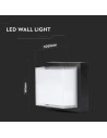 V-TAC 12W LED Стенна Лампа 3000К Черна Квадрат - 218543 - 8