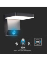 V-TAC 17W LED Стенна Лампа Сензор Черна Квадрат 3000К IP65 - 2948 - 7