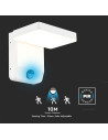 V-TAC 17W LED Стенна Лампа Сензор Бяла Квадрат 3000К IP65 - 2946 - 3