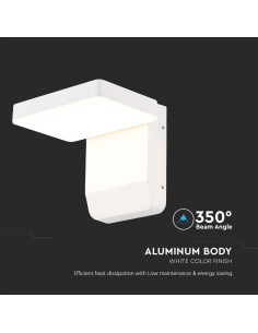 V-TAC 17W LED Стенна Лампа Бяла Квадрат 3000К IP65 - 2942 - Цена | LEDs4economy 2