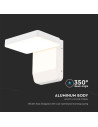 V-TAC 17W LED Стенна Лампа Бяла Квадрат 3000К IP65 - 2942 - 2