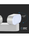 V-TAC 12W Лед Стенна Лампа Двойна Бялa Подвижна IP65 3000K - 218292 - 6