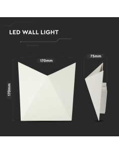 V-TAC 5W Стенна Лампа Бяла IP65 Една Посока 3000К - 218280 - Цена | LEDs4economy 2