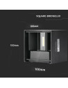 V-TAC 11W Стенна Лампа Bridgelux Чип Черна Квадрат 3000К - 218529 - 10