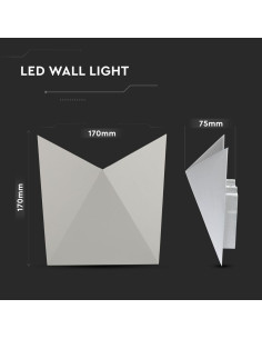 V-TAC 5W Стенна Лампа Сива IP65 Една Посока 3000К - 218284 - Цена | LEDs4economy 2