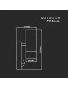 V-TAC Фасадно Тяло За Стена GU10 Сатен Никел Две Посоки Сензор IP44 - 5157 - 6