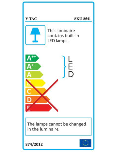 V-TAC 12W LED Стенна Лампа 3000K Черна Кръг - 8541 - Цена | LEDs4economy 2