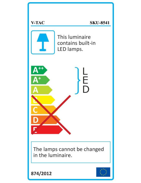 V-TAC 12W LED Стенна Лампа 3000K Черна Кръг - 8541 | Leds4economy