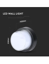 V-TAC 12W LED Стенна Лампа 3000K Черна Кръг - 8541 - 8