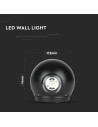 V-TAC 6W LED Стенна Лампа Черна Кръг IP65 Две Посоки 4000K - 8304 - 5