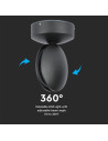 V-TAC 7W Стенна Лампа Черно Тяло Топло Бяла Светлина IP65 - 8219 - 2