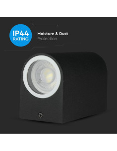 V-TAC Фасадно Тяло за Стена GU10 Алуминий Кръг Черно Две Посоки IP44 - 7509 - Цена | LEDs4economy 2
