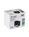 V-TAC Фасадно Тяло за Стена GU10 Алуминий Кръг Черно Една Посока IP44 - 7508 - 9