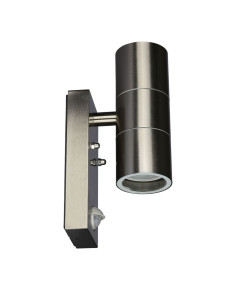 V-TAC Фасадно Тяло за Стена GU10 Сензор Сатен Никел Две Посоки IP44 - 7503 - Цена | LEDs4economy