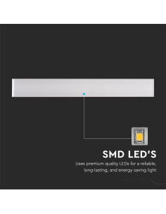 V-TAC 20W ЛЕД Стенна Лампа Бяла IP44 3000 - 218535 - Цена | LEDs4economy 2
