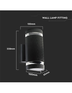 V-TAC LED Стенна Лампа Черна Кръг IP44 - 93573 - Цена | LEDs4economy 2