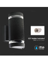 V-TAC LED Стенна Лампа Черна Кръг IP44 - 93573 - 6