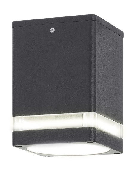 7818 Zombor, външна метална лампа за таван с прозрачен абажур, 10,2xH12cm, GU10 1xMAX 35W, антрацит, IP54