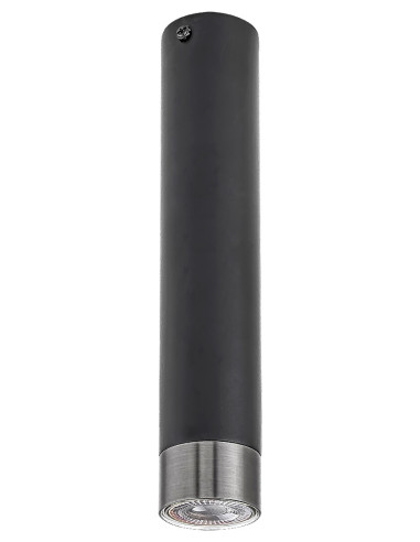 Zircon, плафон за вътрешен монтаж, метален, H27cm, GU10 1xMAX 5W, матово черно, шампанско