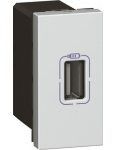 Legrand Розетка USB за зареждане тип А 1.1A 5.5W 1 мод. цвят Алуминий Mosaic - 079391 - Цена | LEDs4economy