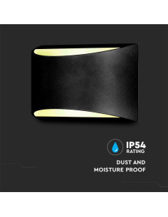 V-TAC 10W Стенна Лампа Bridgelux Чип Черна 4000К IP54 - 218684 - Цена | LEDs4economy 2