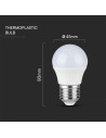 V-tac LED Крушка - 4.5W E27 G45 6500K 3Бр/Сет 217364 - 4