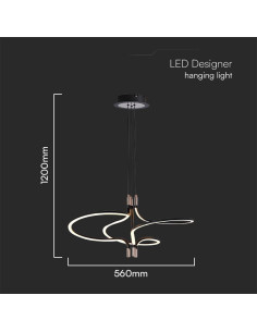 V-TAC 30W LED Пендел Дизайн Злато+ Черно Тяло - 23370 - Цена | LEDs4economy 2