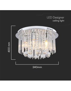 V-TAC LED Плафон Дизайн Кристал D400 E14 - 23359 - Цена | LEDs4economy 2