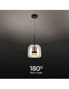 V-TAC 6W LED Висяща Лампа Метал + Стъклено Тяло D250*H240 3000 - 23379 - Цена | LEDs4economy 2