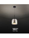 V-TAC 6W LED Висяща Лампа Метал + Стъклено Тяло D250*H240 3000 - 23379 - 2