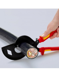 Knipex Ножици за рязане на кабел до 600мм2, VDE 1000V жълто-червена ръкохватка 320мм, с фиксатор, - K9536320 - Цена | LEDs4econo 2